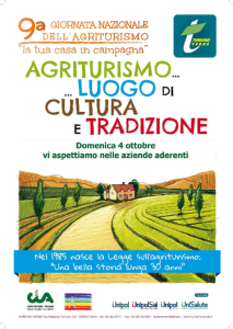 Agriturismo luogo di cultura e tradizione