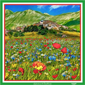Foulard DAPHNÉ- Le fioriture di Castelluccio